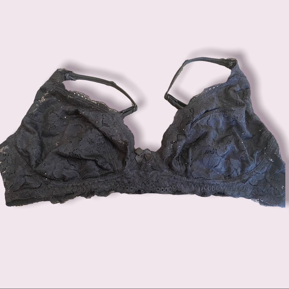 New With No Tags Pure Black Soft Net Bra. Size 38 - image 1